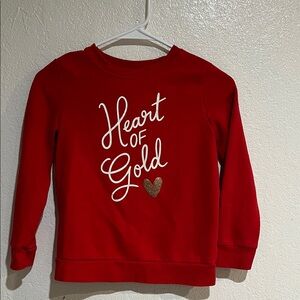 Cat & Jack Red 'Heart of Gold' Crewneck Sweatshirt
